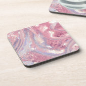 Iridescent Pink and Purple Beverage Coaster Getränkeuntersetzer (Linke Seite)