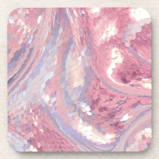 Iridescent Pink and Purple Beverage Coaster Getränkeuntersetzer (Vorderseite)