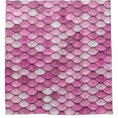 Iridescent Pink Glitzer Shiny Mermaid Fischskala Duschvorhang (Vorderseite)