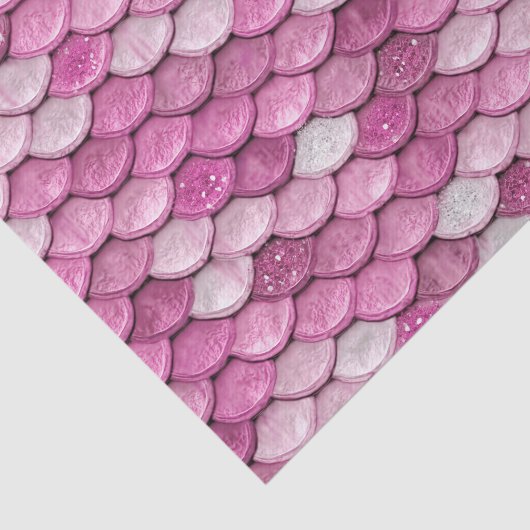 Iridescent Pink Glitzer Shiny Mermaid Fischskala Seidenpapier (Ausschnitt)
