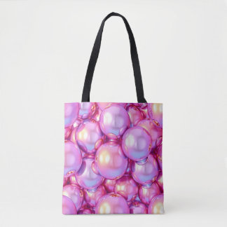 Iridescent Pink Glossy 3D Bubble Pattern Aesthetic Tasche