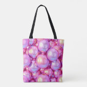 Iridescent Pink Glossy 3D Bubble Pattern Aesthetic Tasche (Rückseite)