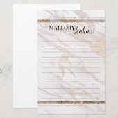 Iridescent Pink Marmor Briefpapier (Vorne/Hinten)