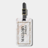 Iridescent Pink Marmor Gepäckanhänger (Vorderseite vertikal)