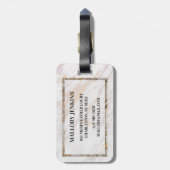 Iridescent Pink Marmor Gepäckanhänger (Rückseite vertikal)