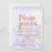 Iridescent Pink Sparkle Glam Party Einladungen (Vorderseite)