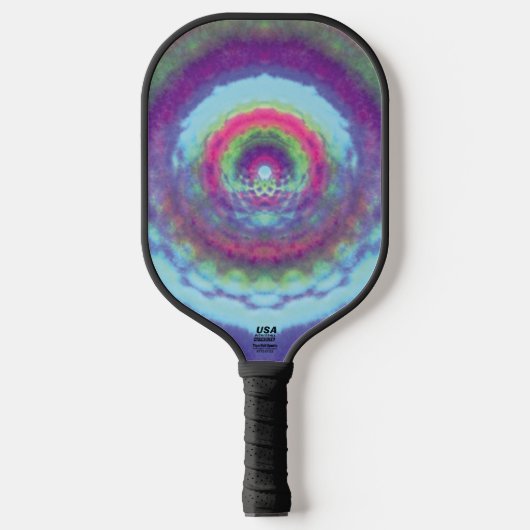 Iridescent Portal - Psychedelic Mandala Pickleball Schläger (Vorderseite)