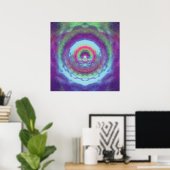 Iridescent Portal - Psychedelic Mandala Poster (Heimbüro)