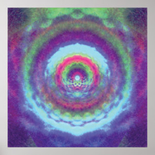 Iridescent Portal - Psychedelic Mandala Poster