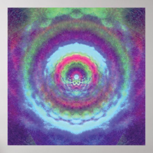 Iridescent Portal - Psychedelic Mandala Poster (Vorne)