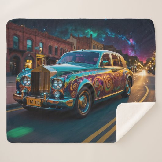 Iridescent Punk Tribal Classic Car Art Sherpadecke (Vorderseite (Horizontal))