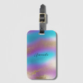 Iridescent Rainbow Glam Gepäckanhänger (Vorderseite Vertikal)