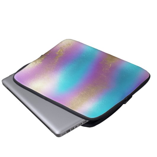 Iridescent Rainbow Glam Laptopschutzhülle (Vorne Knopf)