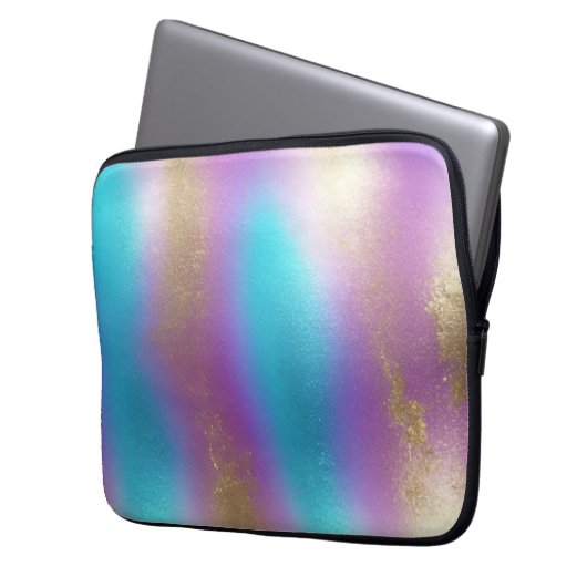 Iridescent Rainbow Glam Laptopschutzhülle (Vorderseite Links)