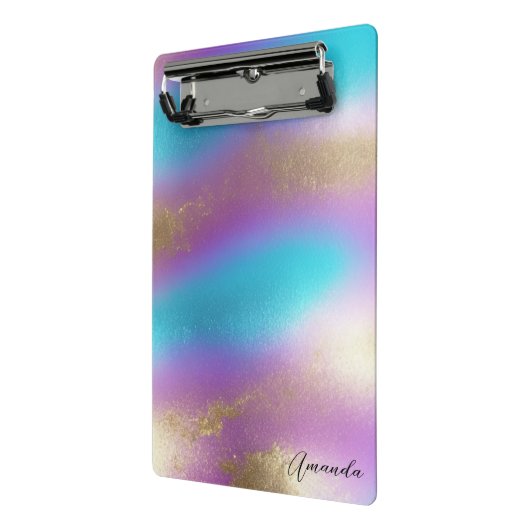 Iridescent Rainbow Glam Mini Klemmbrett (Gewinkelt2)