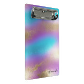 Iridescent Rainbow Glam Mini Klemmbrett (Schrägansicht)