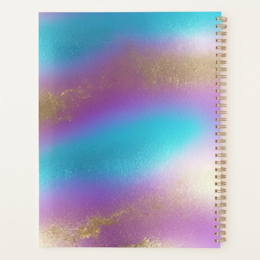 Iridescent Rainbow Glam Planer (Rückseite)