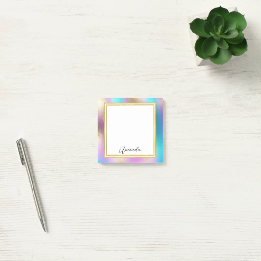 Iridescent Rainbow Glam Post-it Klebezettel (Büro)