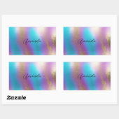 Iridescent Rainbow Glam Rechteckiger Aufkleber (Blatt)