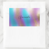 Iridescent Rainbow Glam Rechteckiger Aufkleber (Tasche)