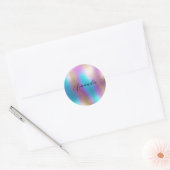 Iridescent Rainbow Glam Runder Aufkleber (Umschlag)