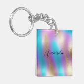 Iridescent Rainbow Glam Schlüsselanhänger (Vorderseite links)