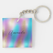 Iridescent Rainbow Glam Schlüsselanhänger (Rückseite)