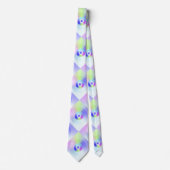 Iridescent Rainbow Gradient Fraktal Pattern Krawatte (Vorderseite)