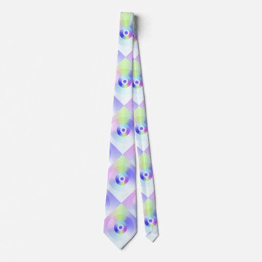 Iridescent Rainbow Gradient Fraktal Pattern Krawatte (Vorderseite)