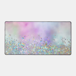 Iridescent Rainbow Holographic Glitzer Schreibtischunterlage