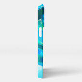 Iridescent Rainbow Metallic Pastel Aqua iPhone Hülle (Rechte Seite)