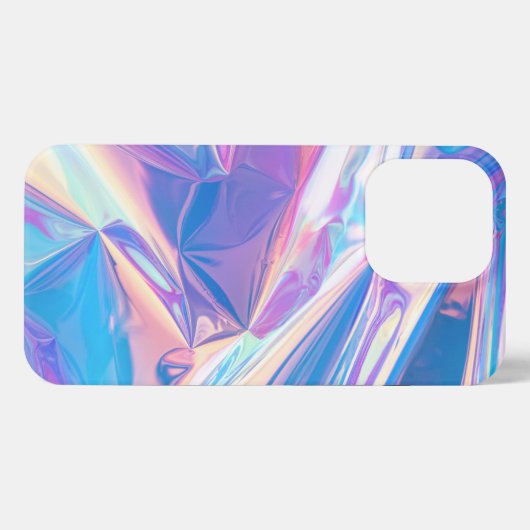 Iridescent Rainbow Metallic Pastel Pink, Aqua iPhone Hülle (Rückseite (Horizontal))