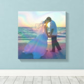 Iridescent Rainbow Overlay Wedding Foto Leinwanddruck (Insitu (Holzboden))
