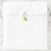 Iridescent Rainbow Pineappy Hintergrund Runder Aufkleber (Tasche)