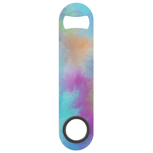 Iridescent Rainbow Watercolor Holi Abstraction Speed Flaschenöffner (Vorderseite)