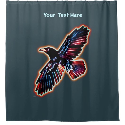 Iridescent Raven Duschvorhang (Vorderseite)