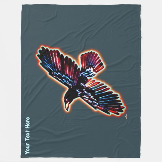 Iridescent Raven Fleecedecke (Vorderseite)