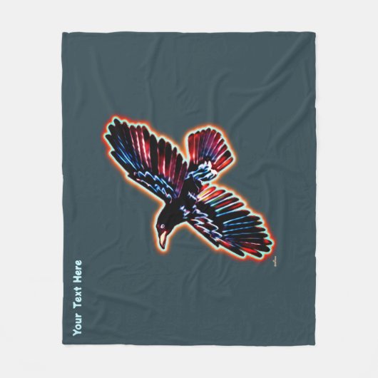 Iridescent Raven Fleecedecke (Vorderseite)