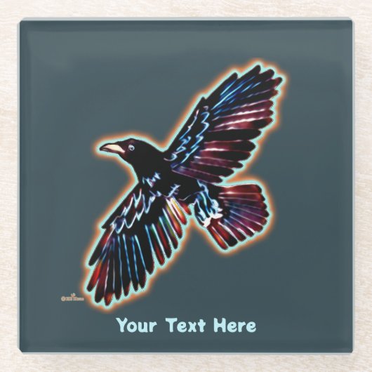 Iridescent Raven Glasuntersetzer (Vorderseite)