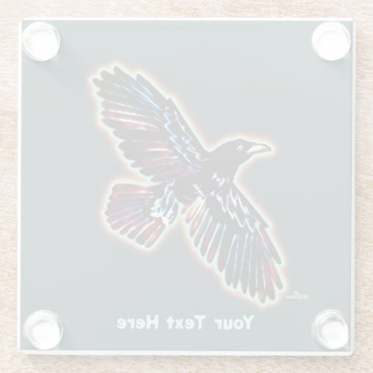 Iridescent Raven Glasuntersetzer (Rückseite)