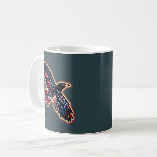 Iridescent Raven Kaffeetasse (Vorderseite Links)