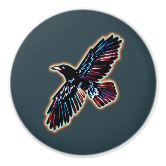 Iridescent Raven Keramikknauf (Vorderseite)