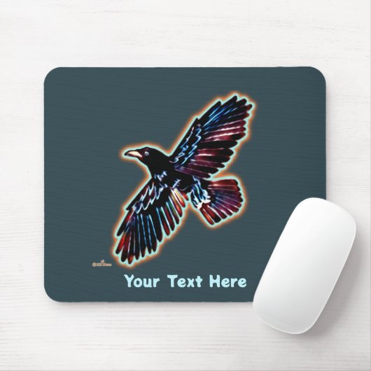 Iridescent Raven Mousepad (Mit Mouse)