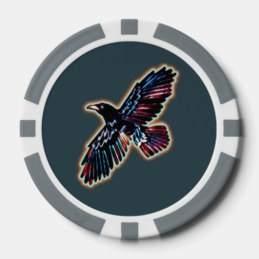 Iridescent Raven Pokerchips (Vorderseite)