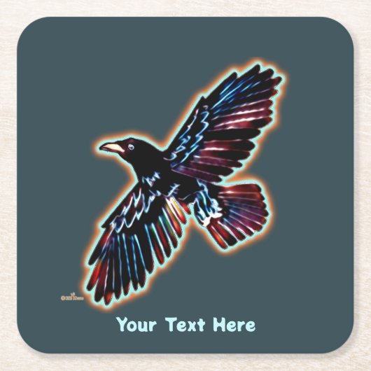 Iridescent Raven Rechteckiger Pappuntersetzer (Vorderseite)