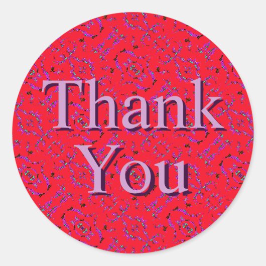 Iridescent Red Lila Pattern Danke Stickers (Vorderseite)