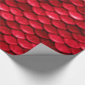 Iridescent Red Shiny Glitzer Mermaid Fischskala Geschenkpapier (Ecke)