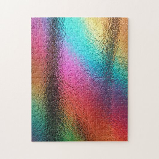 Iridescent Rippled Rainbow Glass Texture Puzzle (Vertikal)