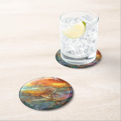 Iridescent Rock Layers Marmorgranit Runder Pappuntersetzer (Vor Ort)