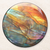 Iridescent Rock Layers Marmorgranit Runder Pappuntersetzer (Vorderseite)